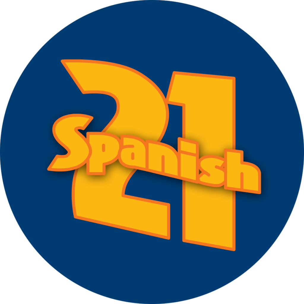 Spanish écrit par-dessus 21.